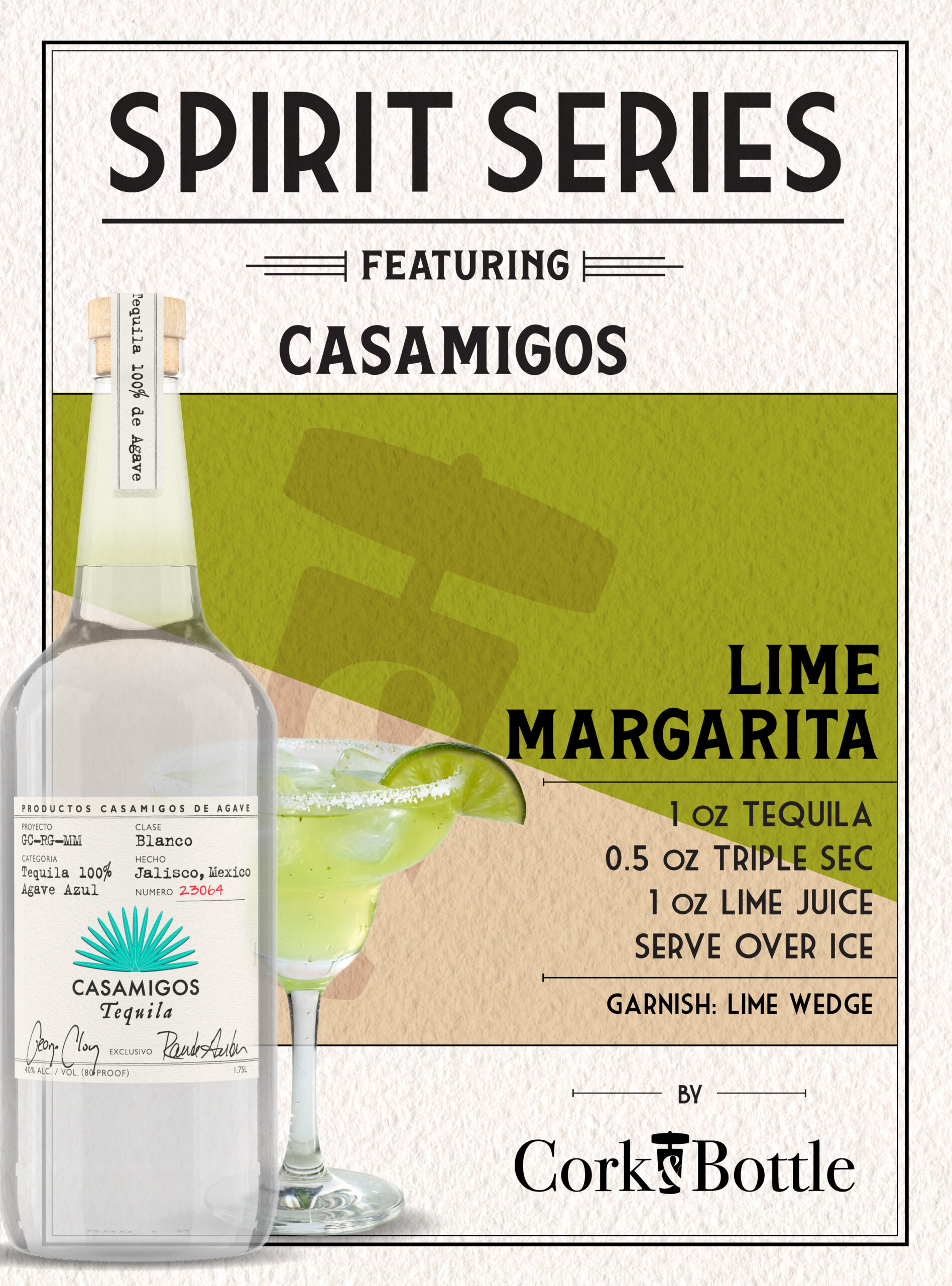 Cork & Bottle Casamigos Margarita Recipe Card
