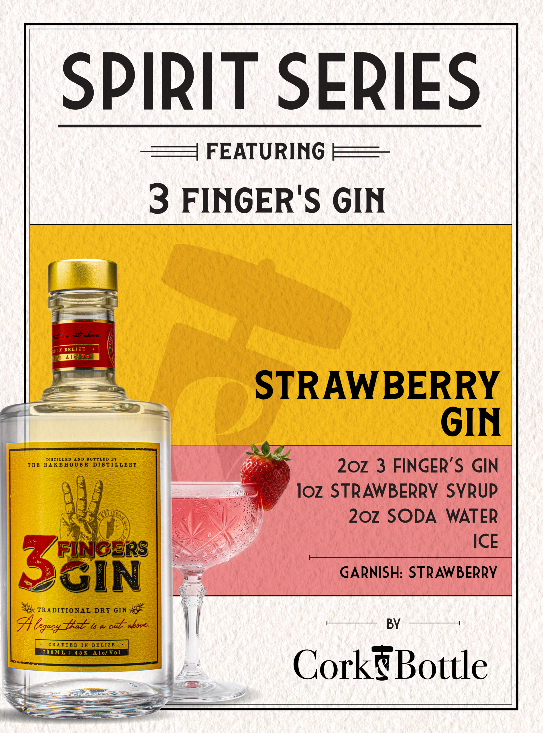 Cork & Bottle's Strawberry Gin Recipe Card